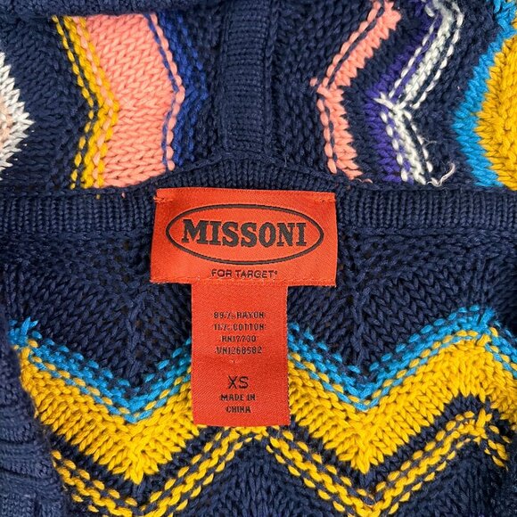 Missoni x Target Zig-zag Chevron Print Hooded LS Zip Cardigan Sz XS - Picture 6 of 9